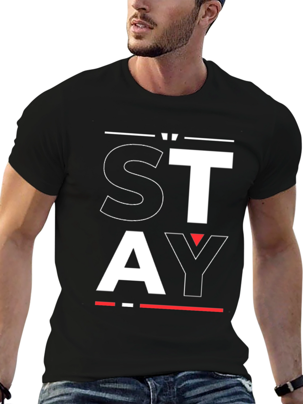 Stay Graphic Tee - Black Casual T-Shirt