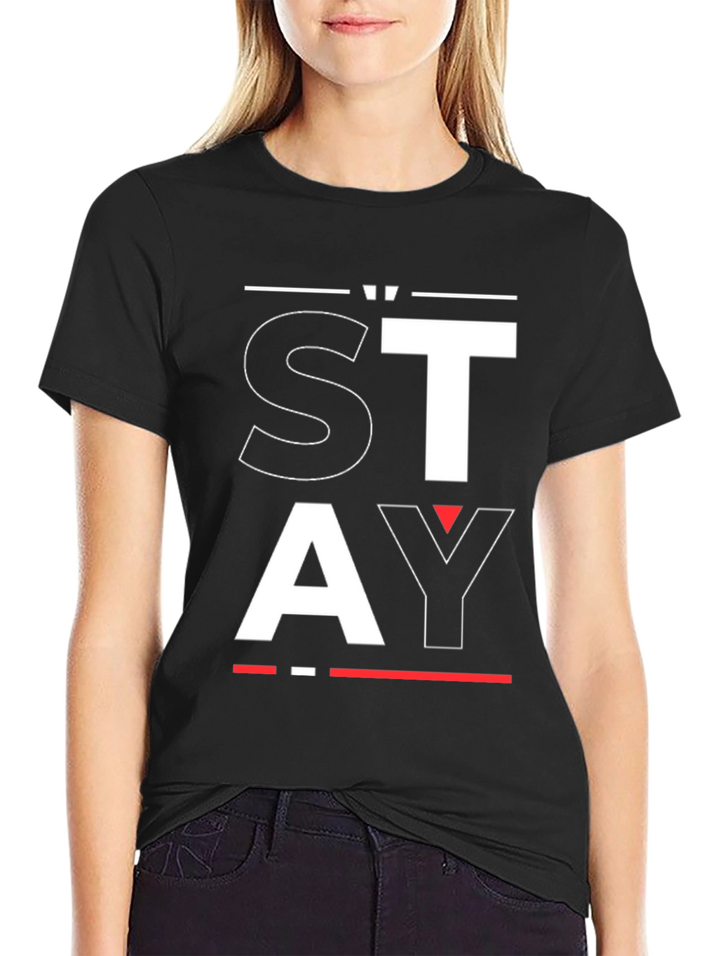 Stay Graphic Tee - Black Casual T-Shirt