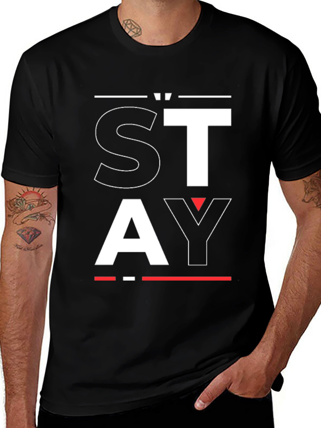 Stay Graphic Tee - Black Casual T-Shirt