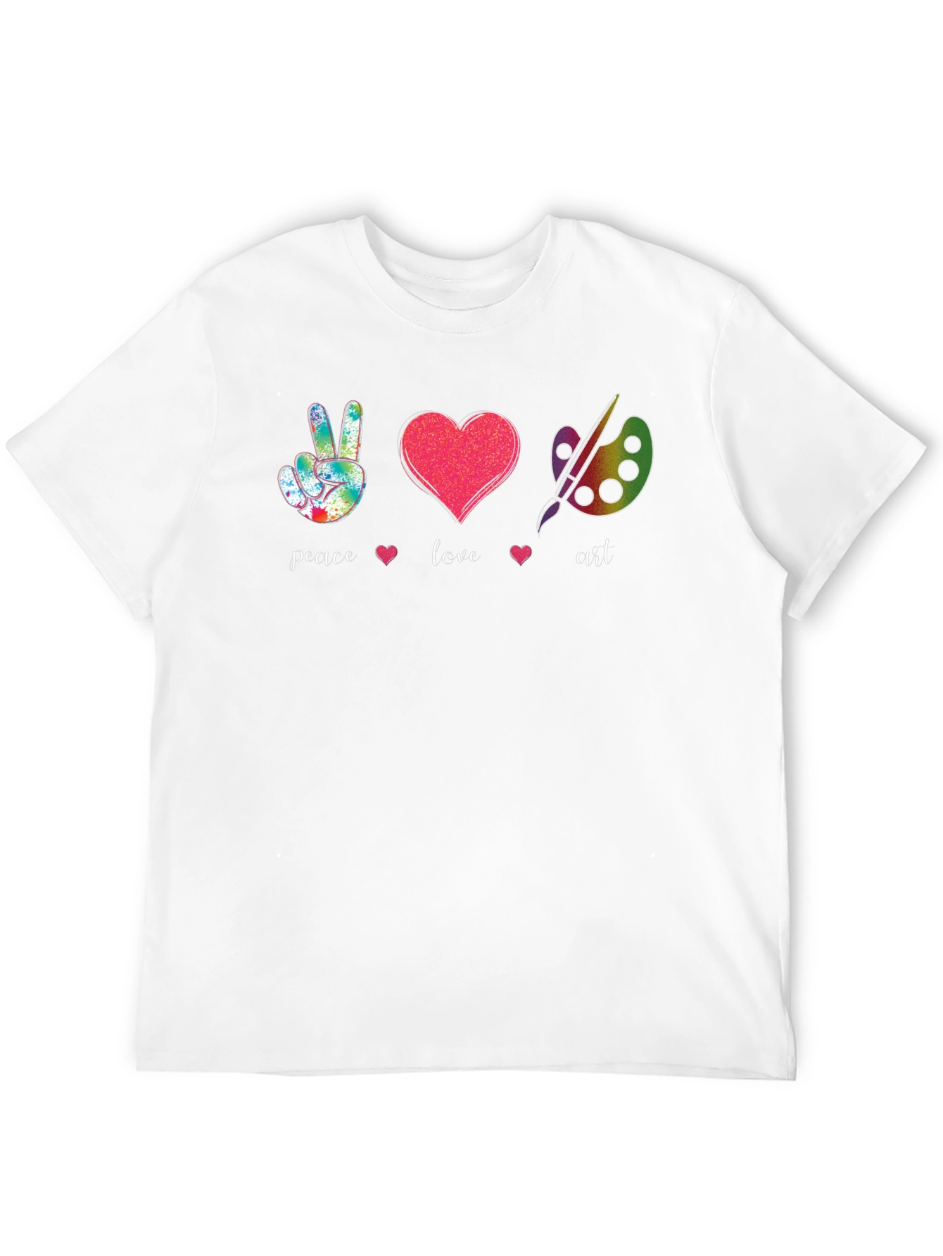Peace Love Art T-Shirt - Black