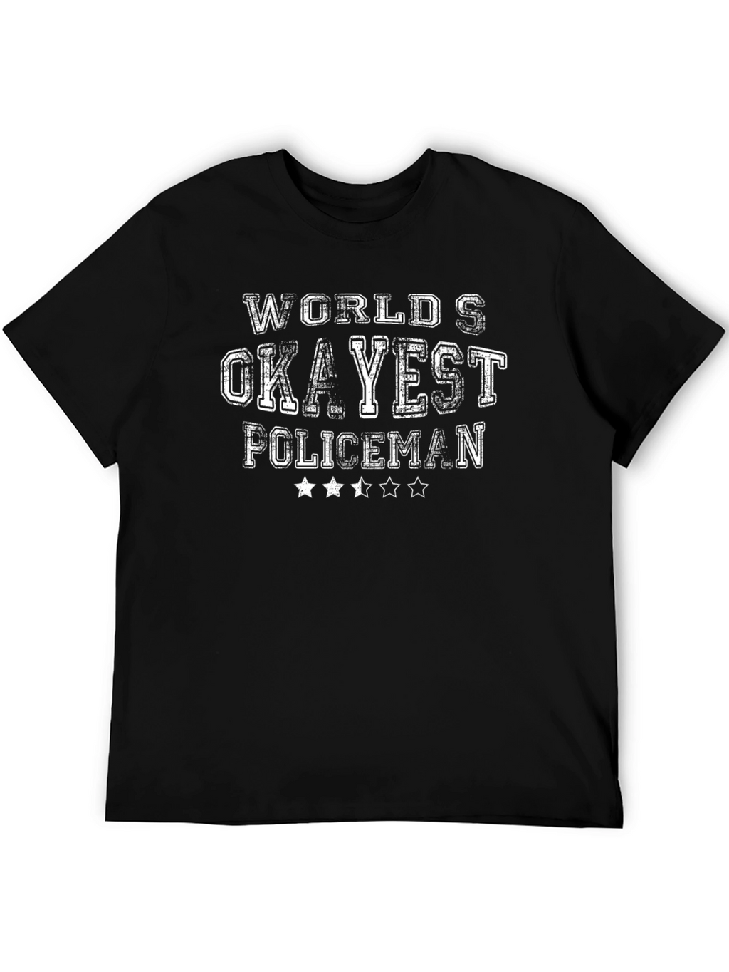 Worlds Okayest Policeman T-Shirt - Funny Graphic Tee