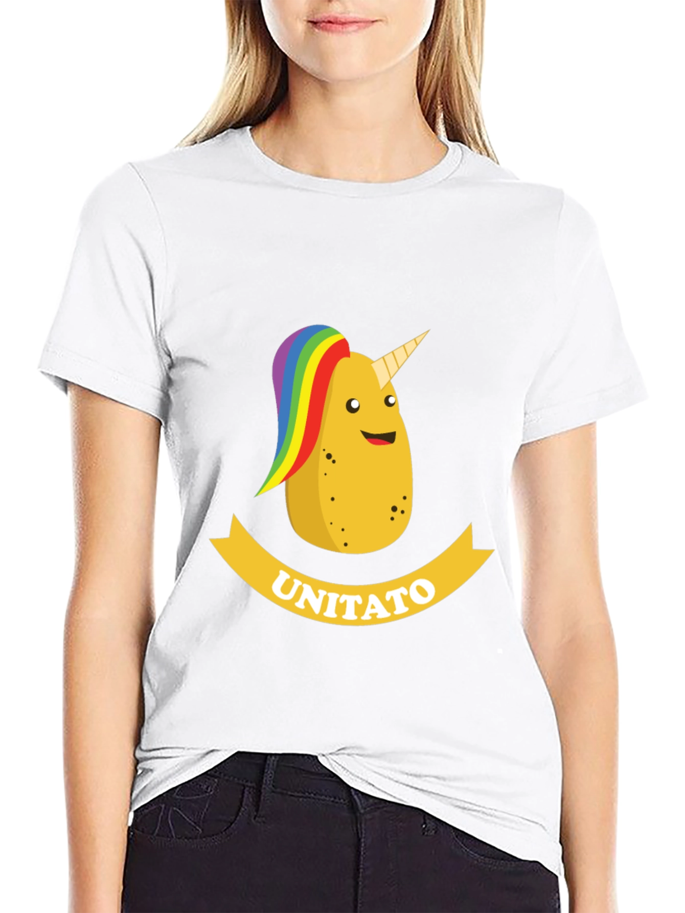 Unitato Potato Unicorn Black T-Shirt