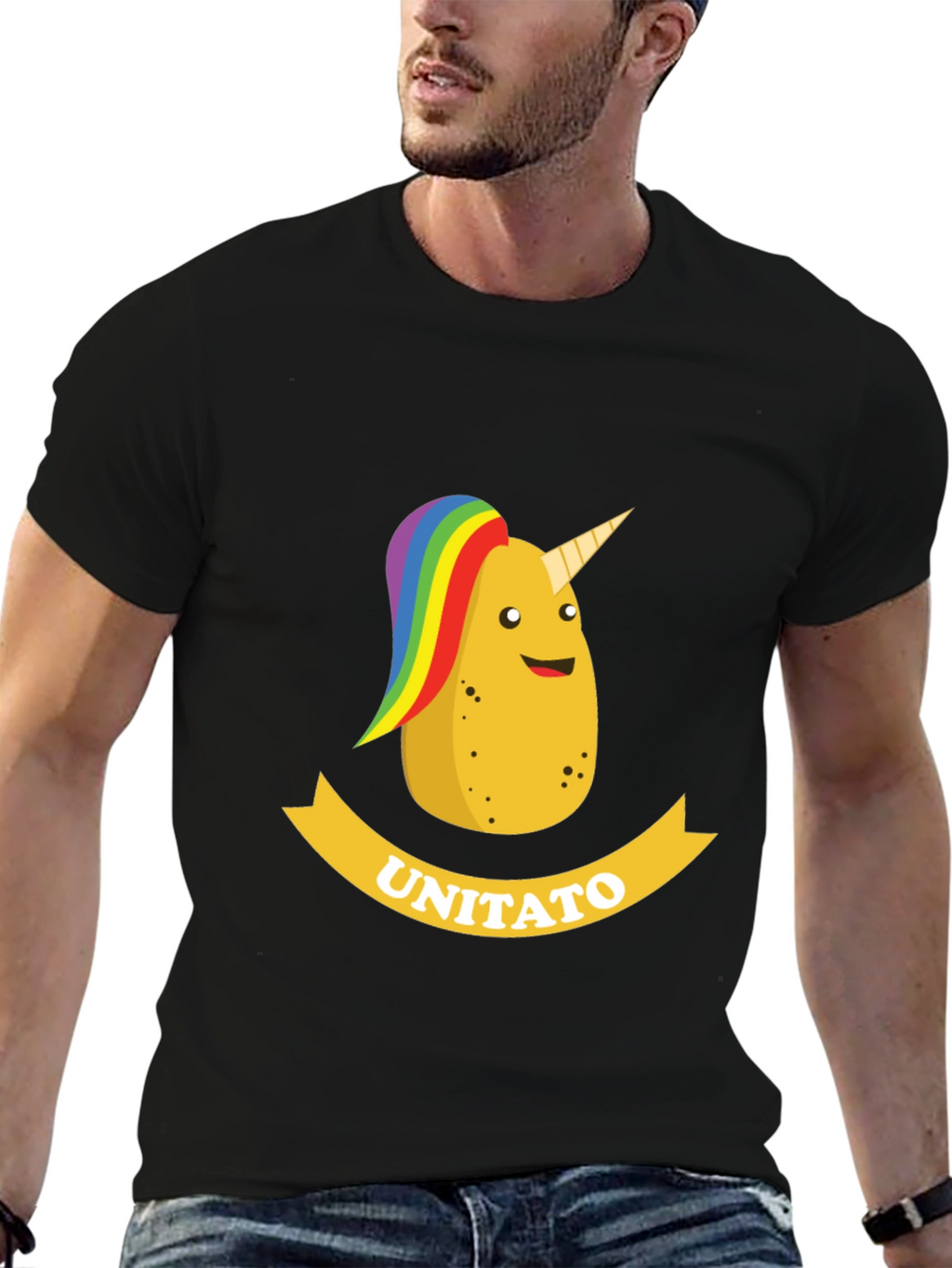 Unitato Potato Unicorn Black T-Shirt