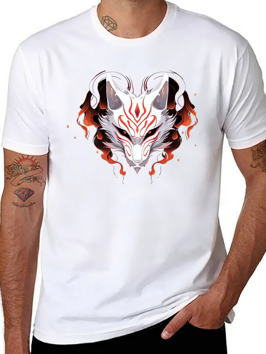 Japanese Kitsune Fox T-Shirt - Anime Style