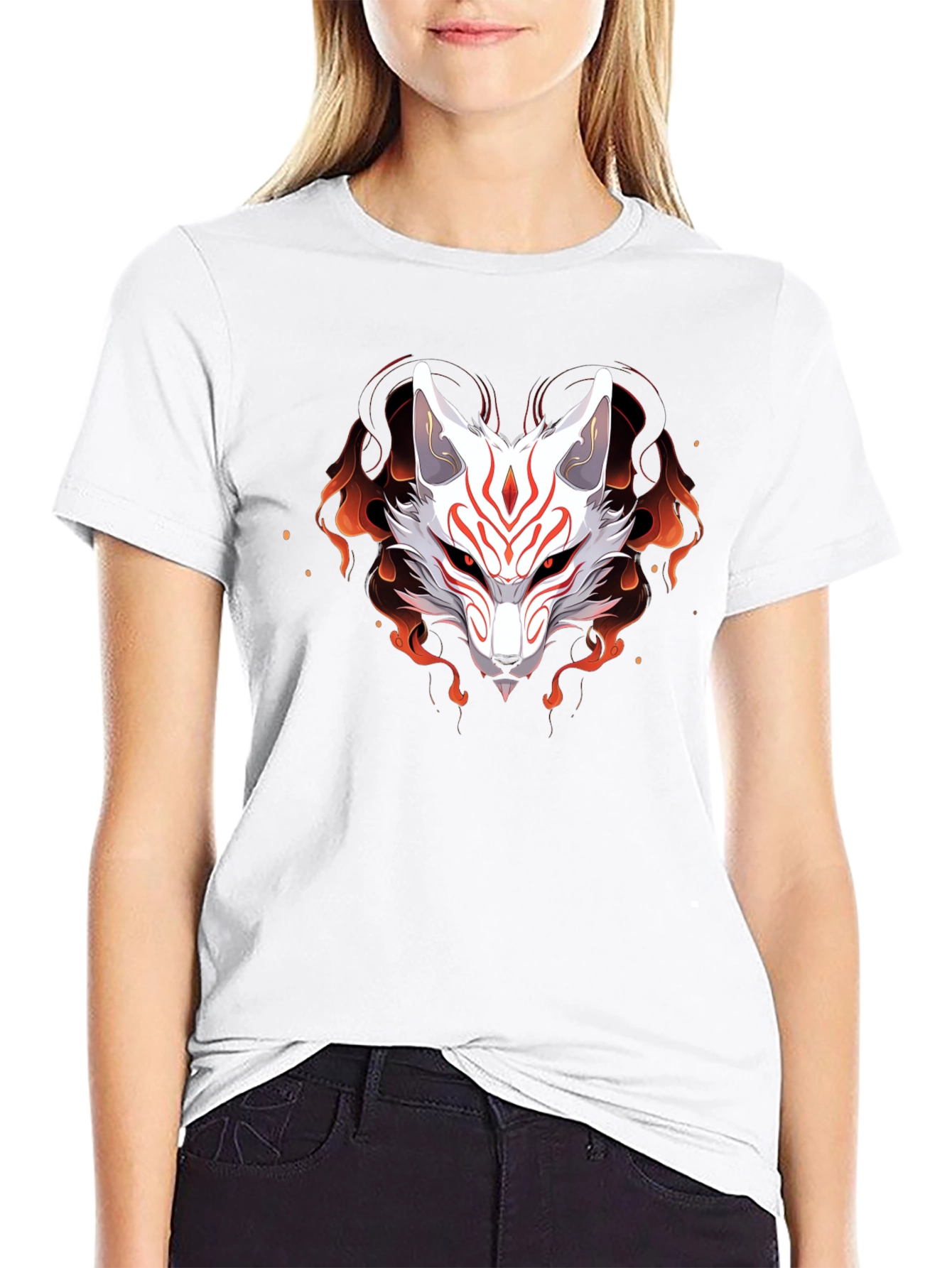 Japanese Kitsune Fox T-Shirt - Anime Style