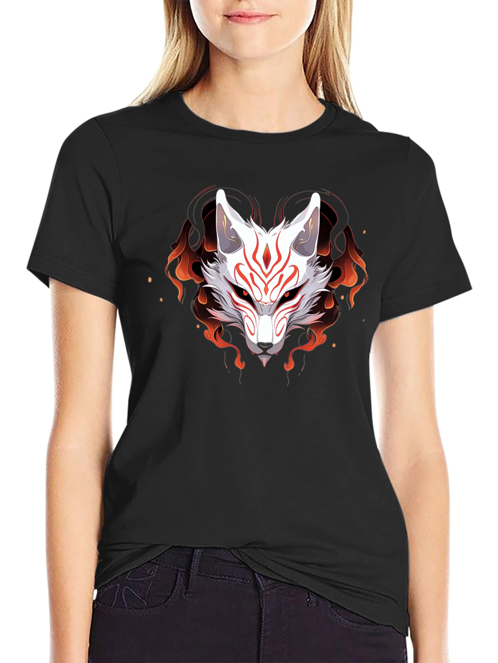 Japanese Kitsune Fox T-Shirt - Anime Style