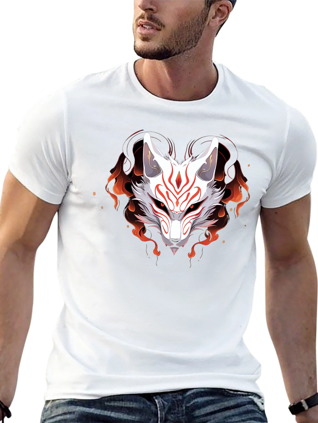 Japanese Kitsune Fox T-Shirt - Anime Style