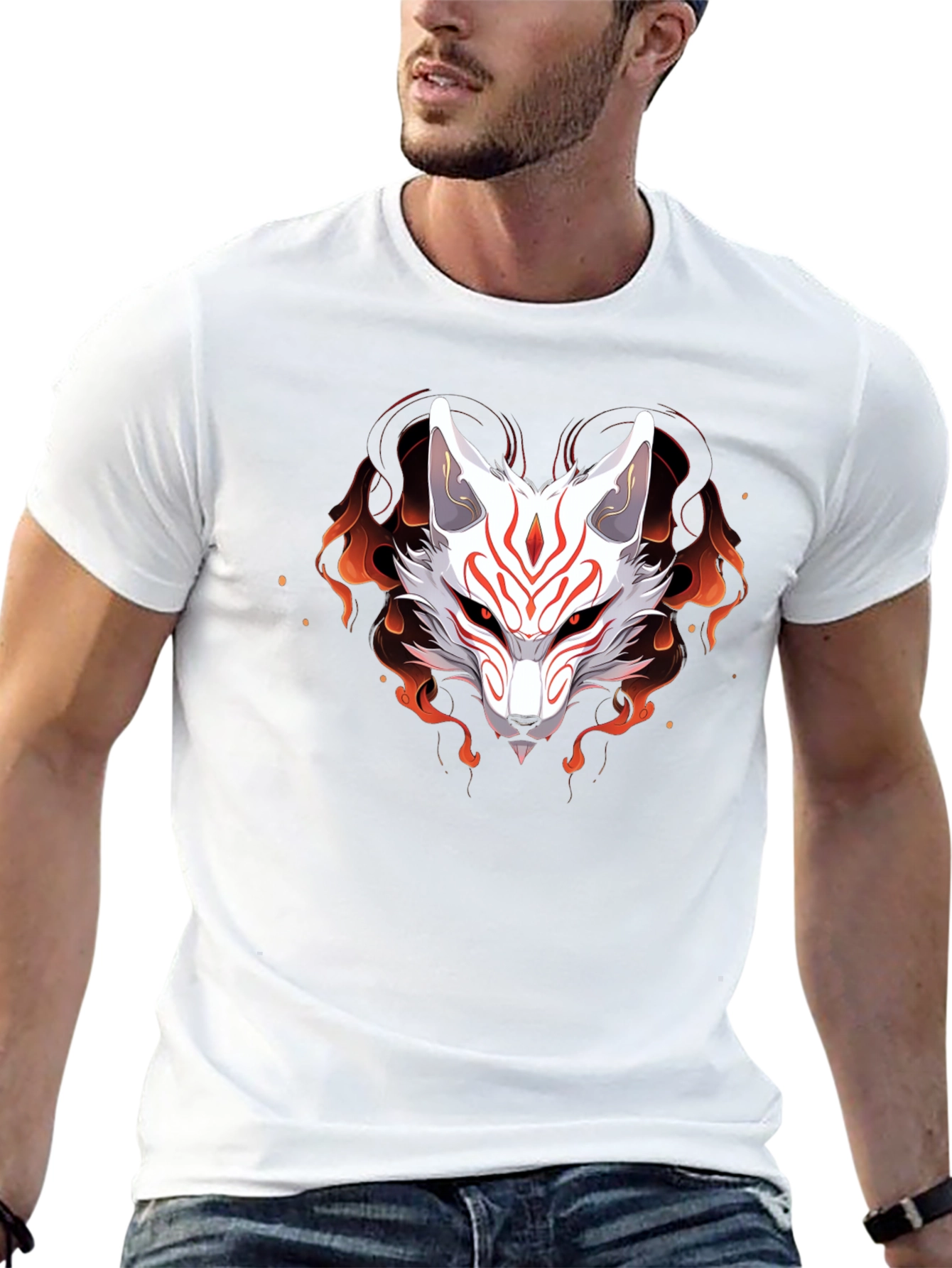 Japanese Kitsune Fox T-Shirt - Anime Style