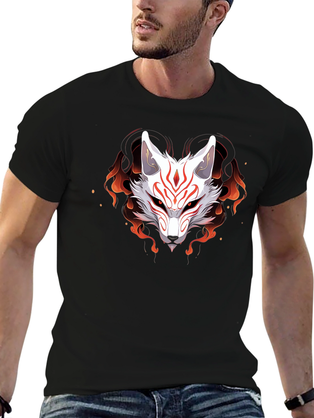 Japanese Kitsune Fox T-Shirt - Anime Style