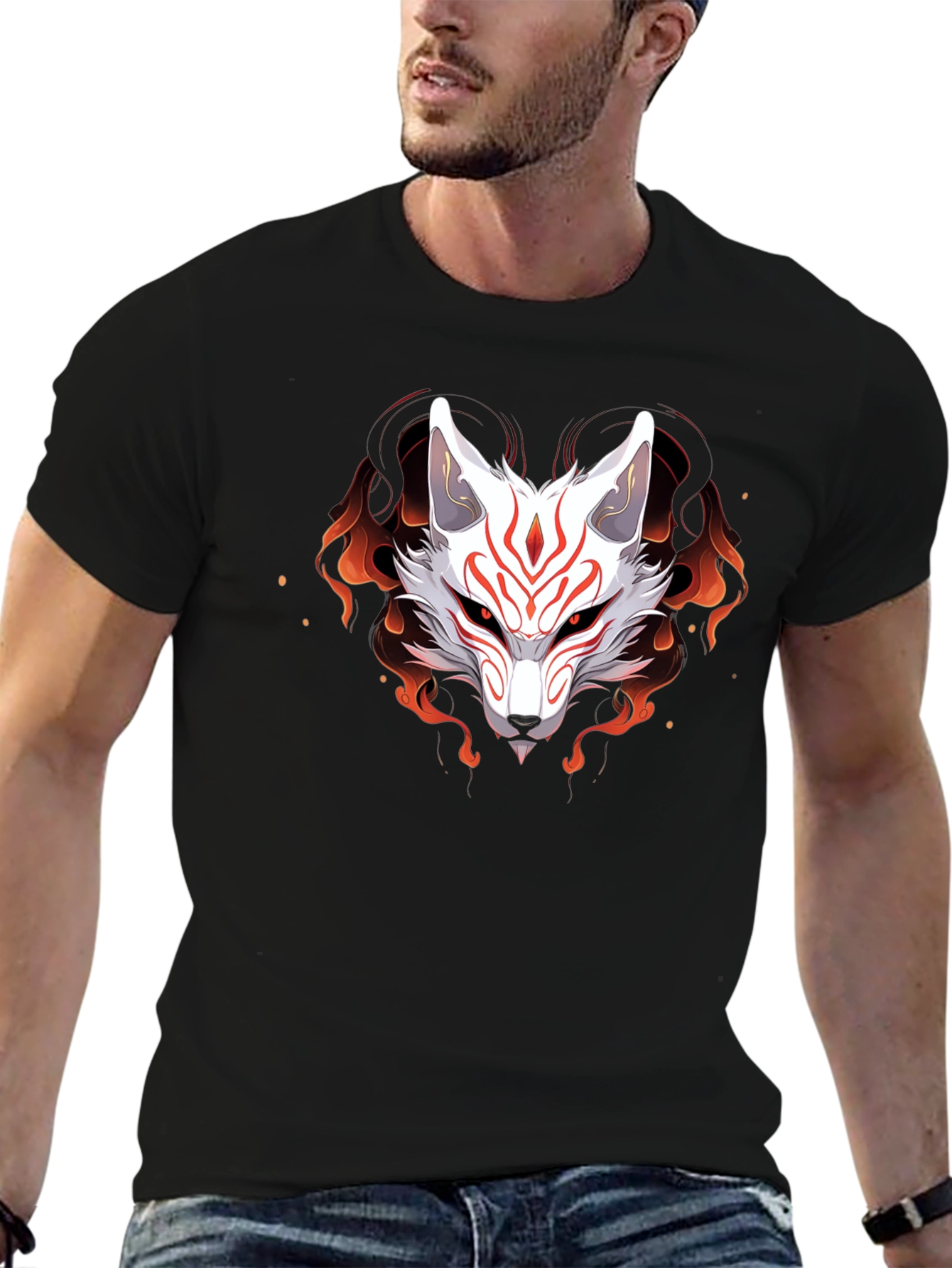 Japanese Kitsune Fox T-Shirt - Anime Style