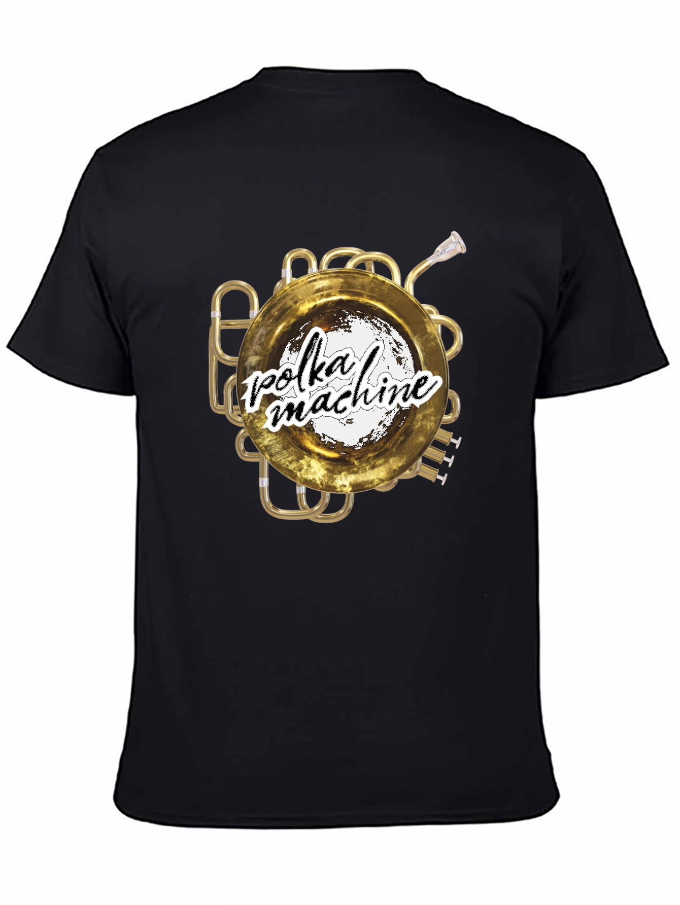 Polka Machine T-Shirt: Unique Brass Instrument Graphic Tee