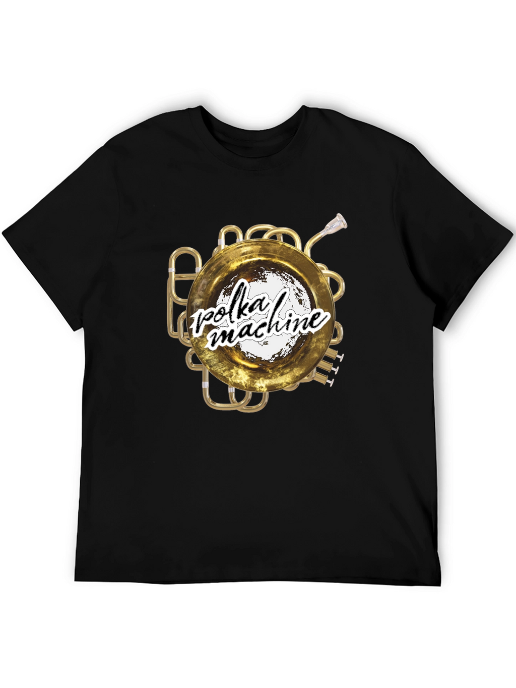 Polka Machine T-Shirt: Unique Brass Instrument Graphic Tee
