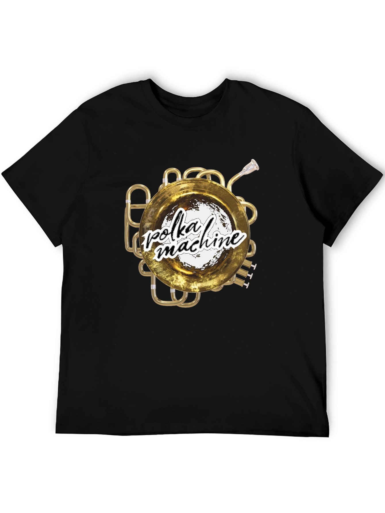 Polka Machine T-Shirt: Unique Brass Instrument Graphic Tee