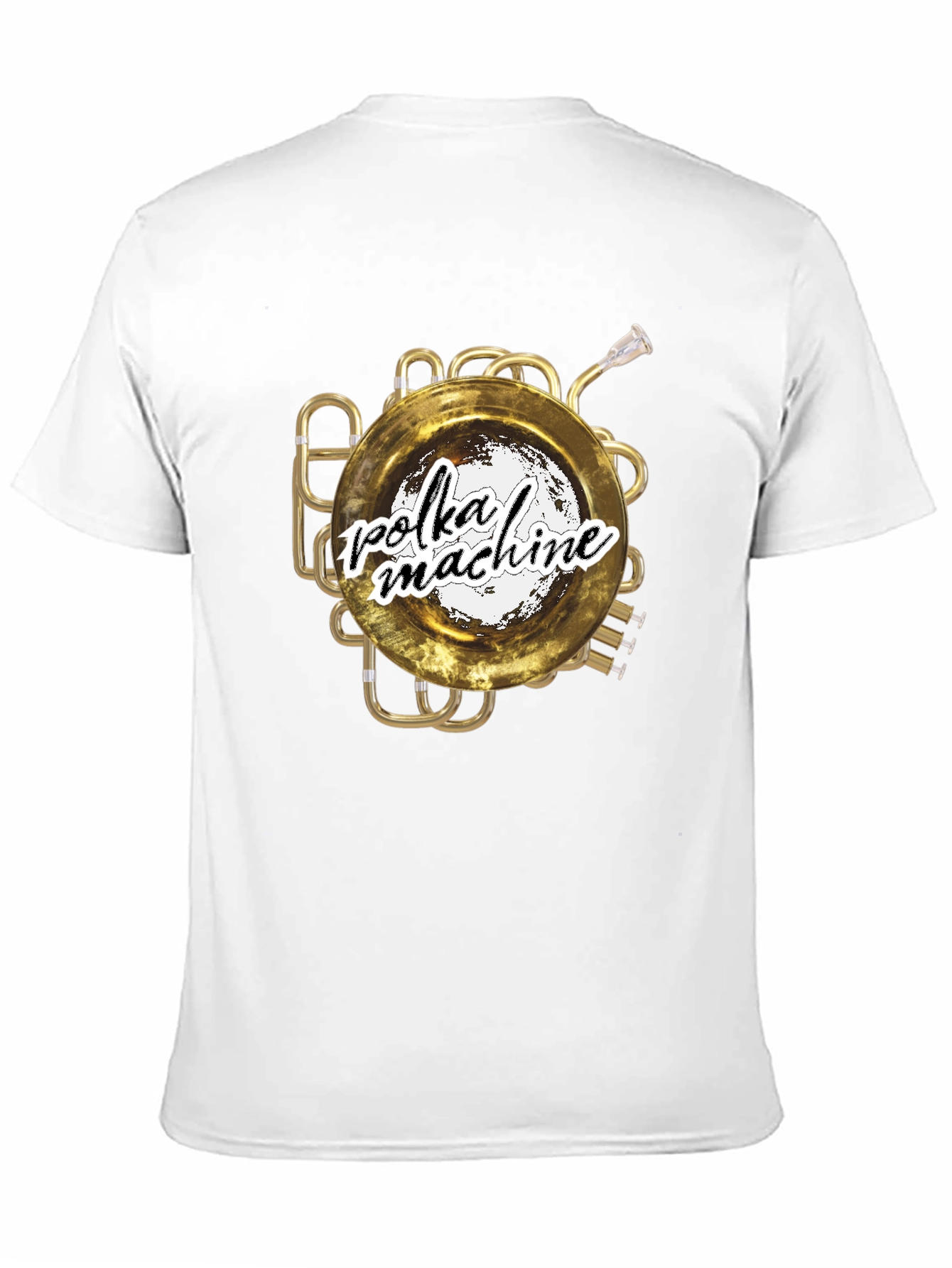 Polka Machine T-Shirt: Unique Brass Instrument Graphic Tee