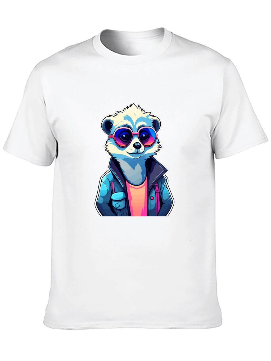 Cool Raccoon Graphic Tee - Black Cotton T-Shirt