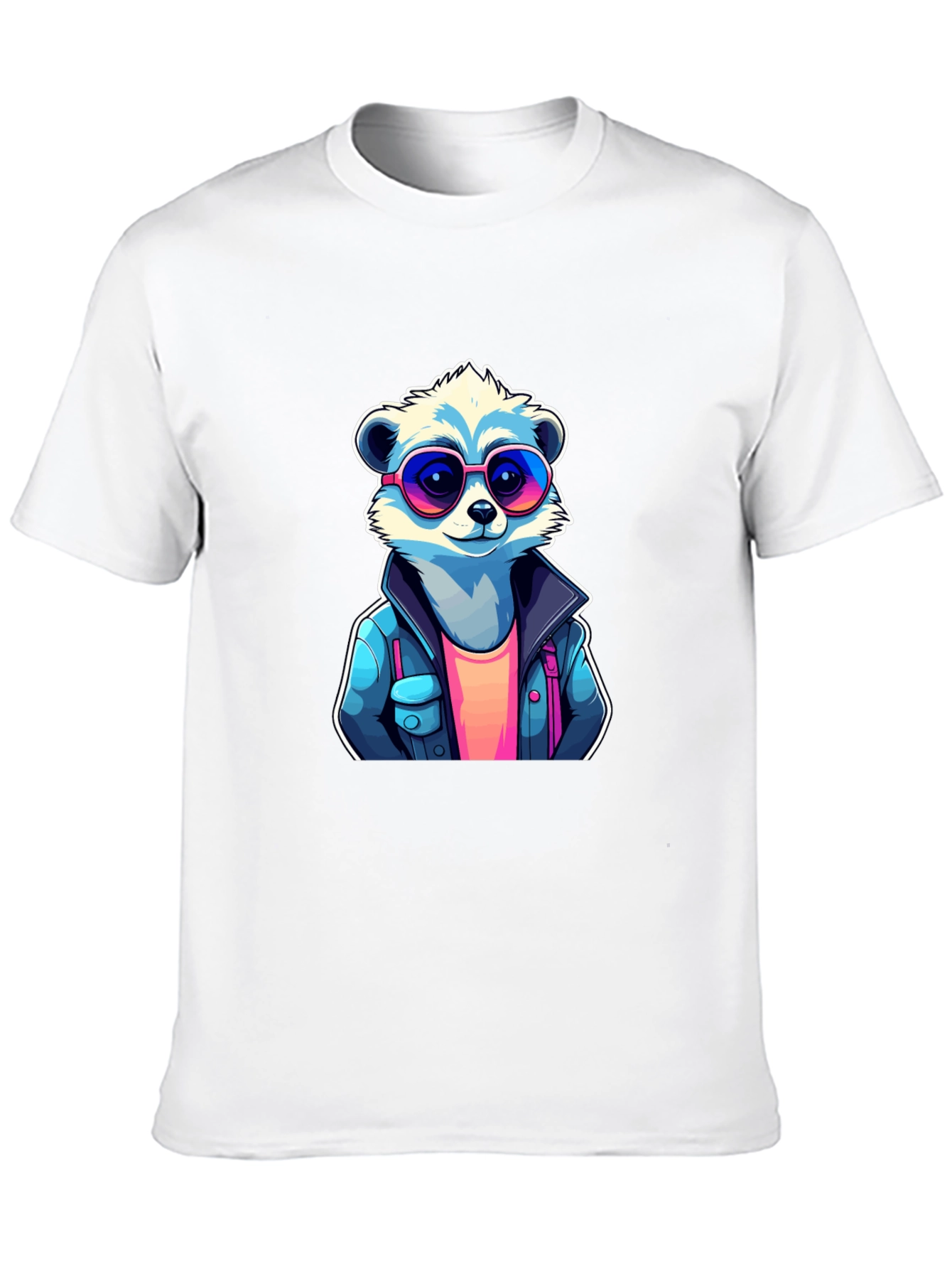 Cool Raccoon Graphic Tee - Black Cotton T-Shirt