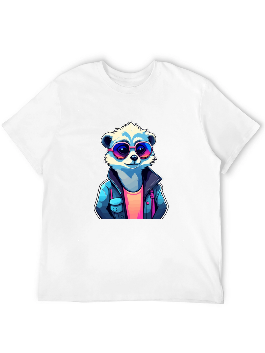 Cool Raccoon Graphic Tee - Black Cotton T-Shirt