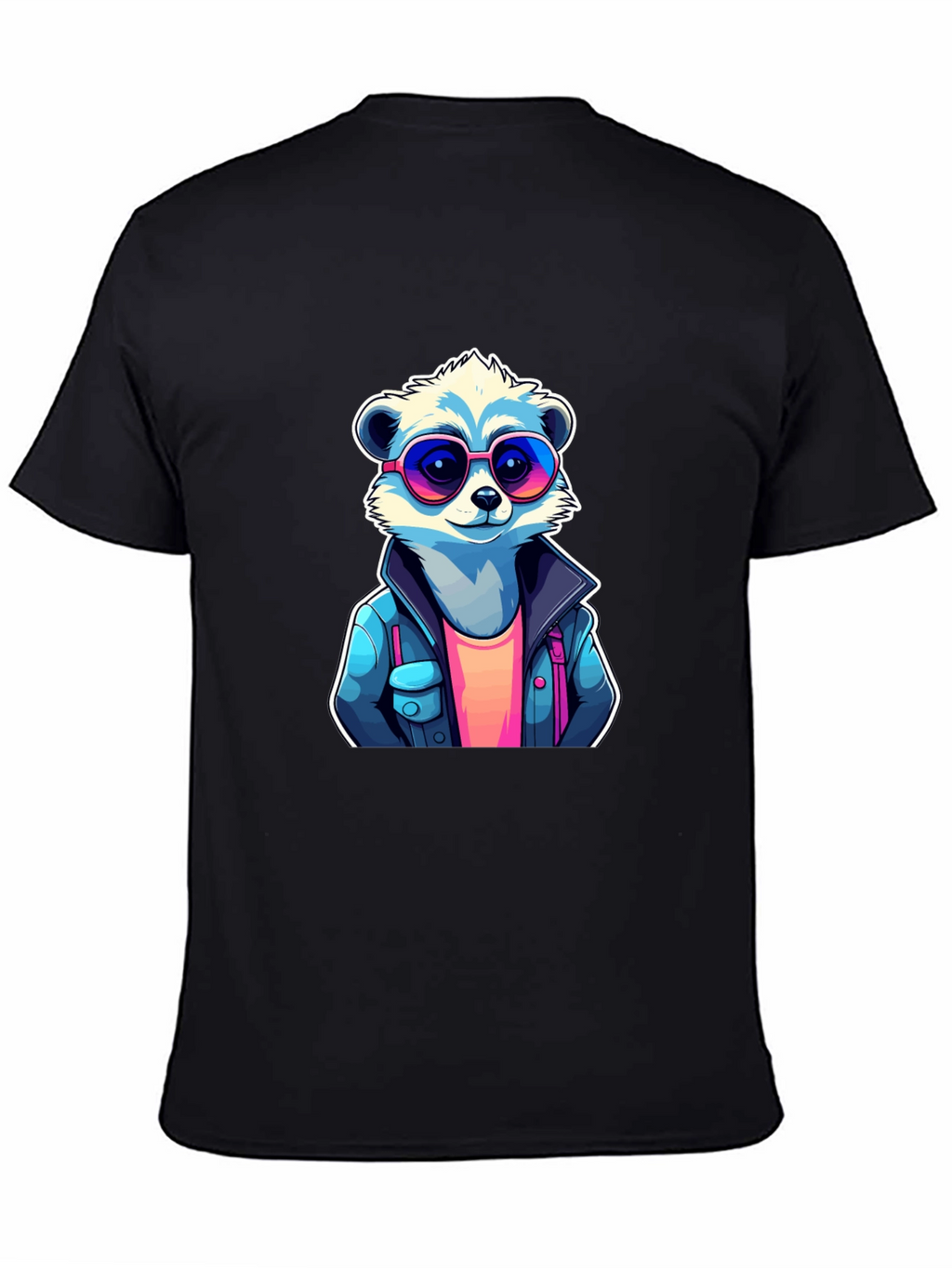 Cool Raccoon Graphic Tee - Black Cotton T-Shirt