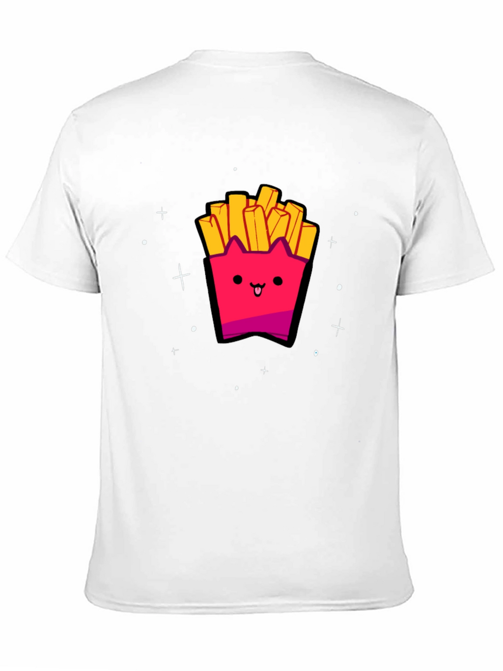 Cute Kawaii Fries Graphic Black T-Shirt