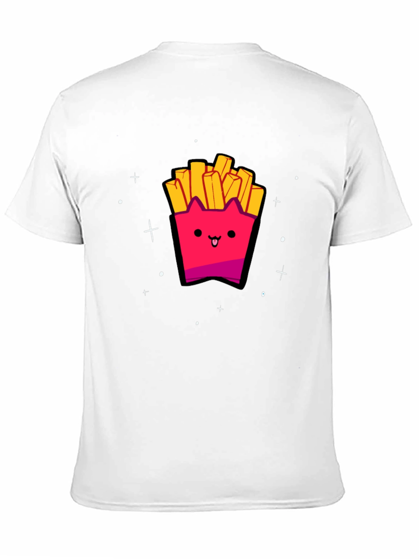 Cute Kawaii Fries Graphic Black T-Shirt
