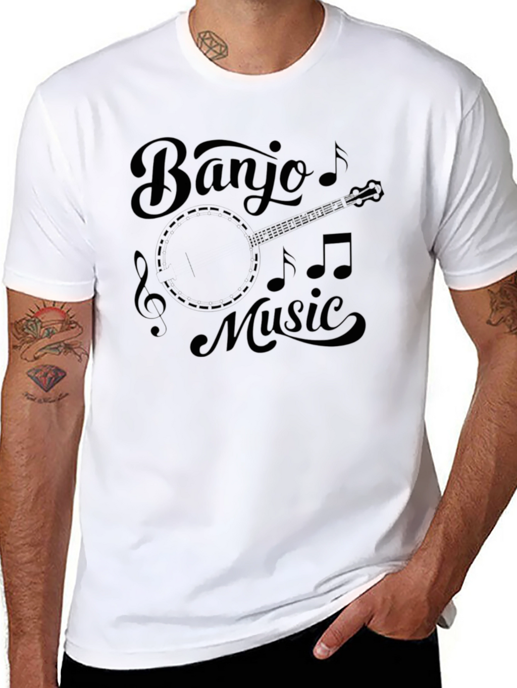 Banjo Music Black Graphic Tee - Unisex