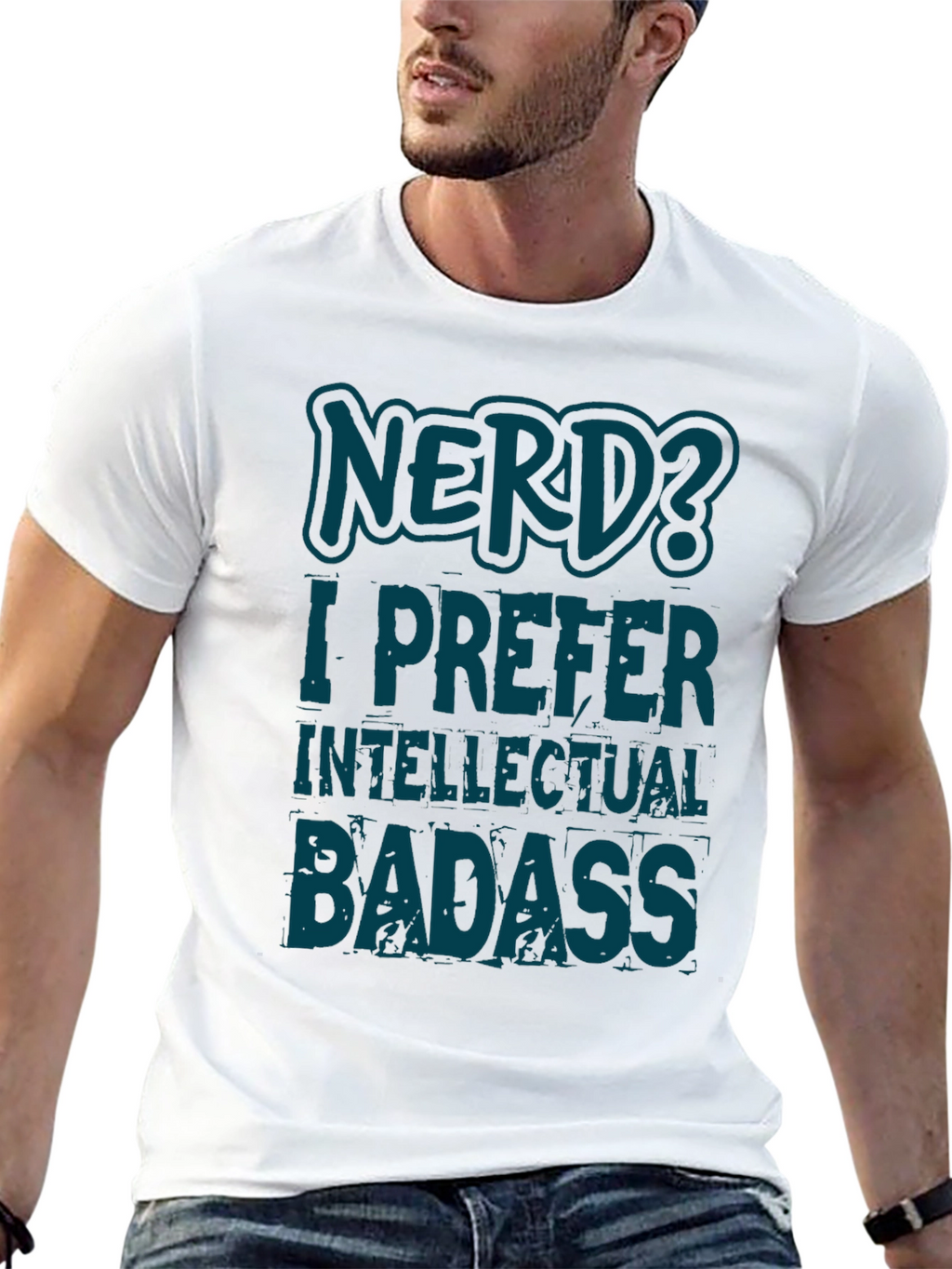 Nerd? Intellectual Badass Black Graphic T-Shirt
