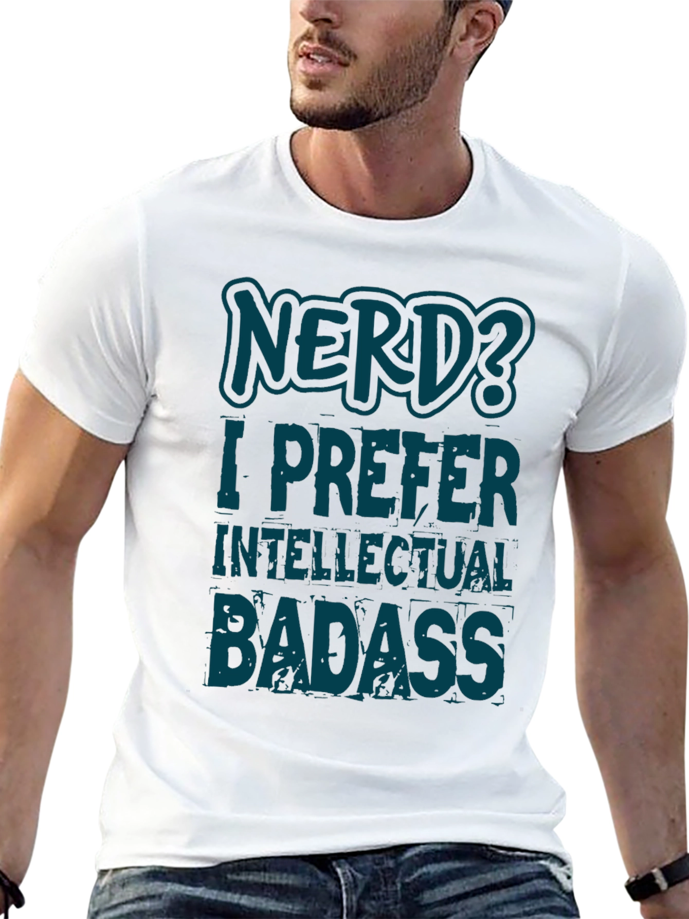Nerd? Intellectual Badass Black Graphic T-Shirt