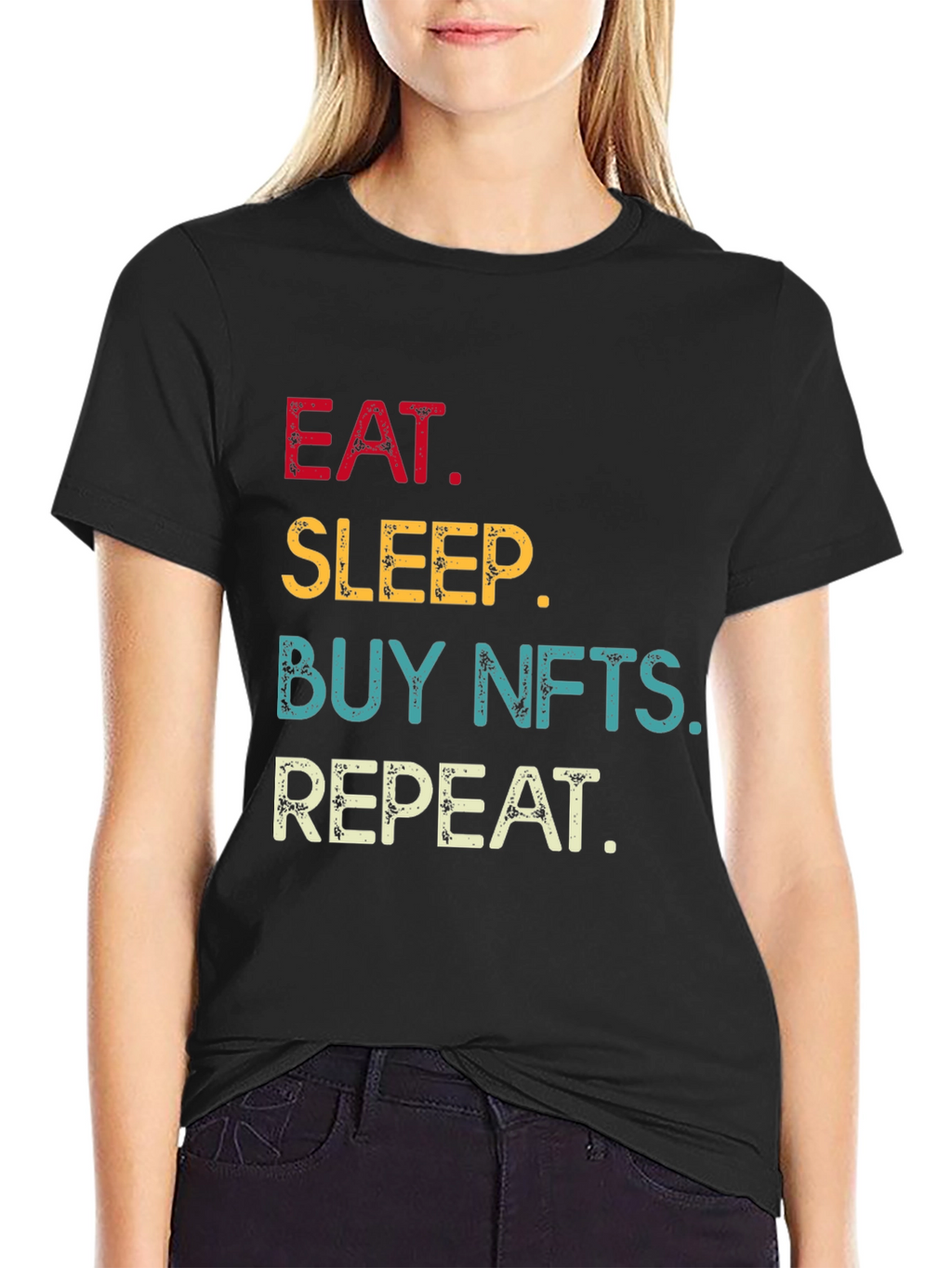 Eat Sleep Buy NFTs Repeat Black T-Shirt