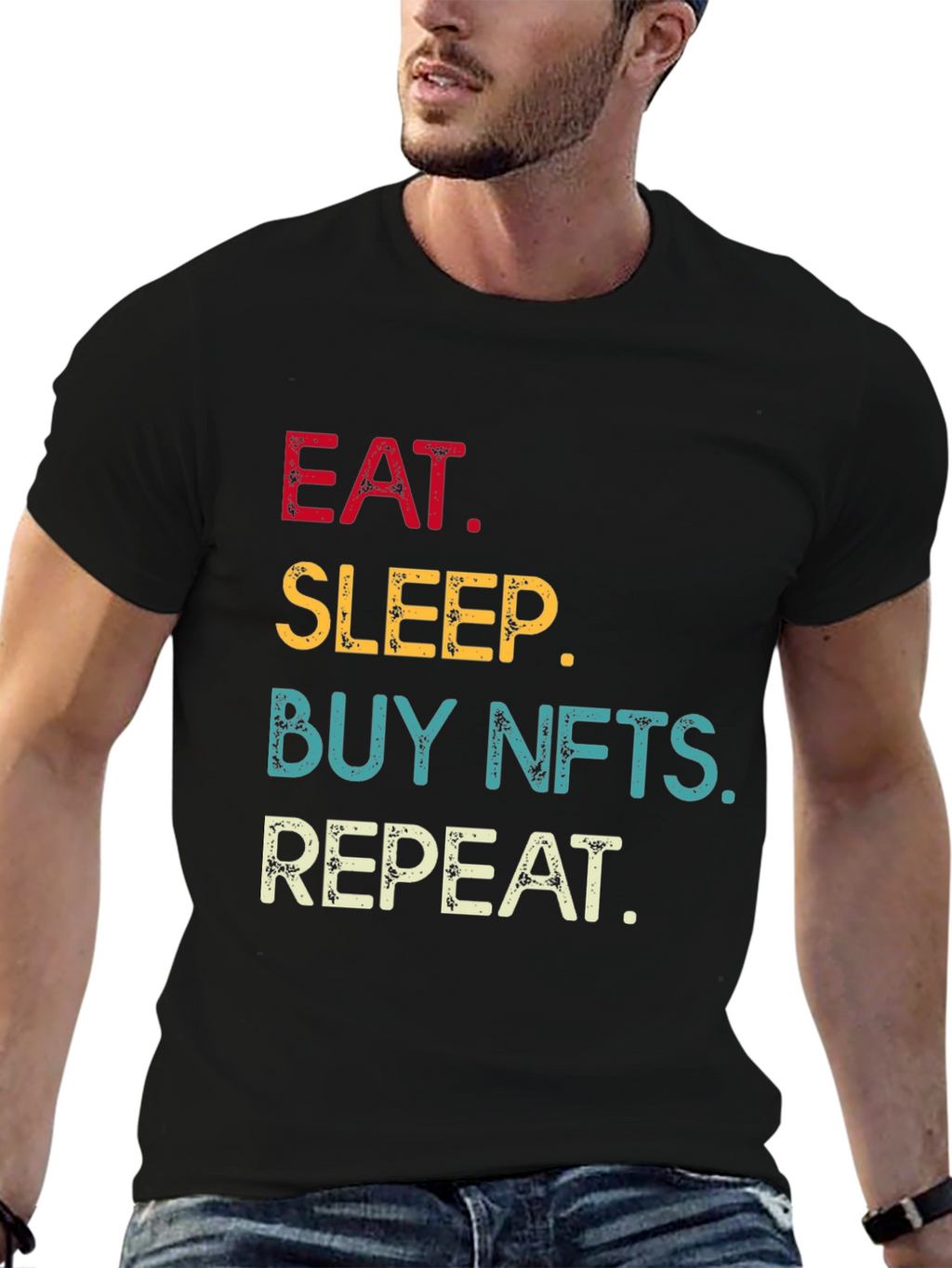 Eat Sleep Buy NFTs Repeat Black T-Shirt