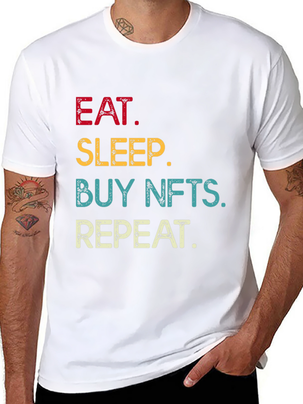 Eat Sleep Buy NFTs Repeat Black T-Shirt