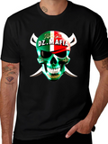 DZ Mafia Skull T-Shirt - Algeria Flag Design