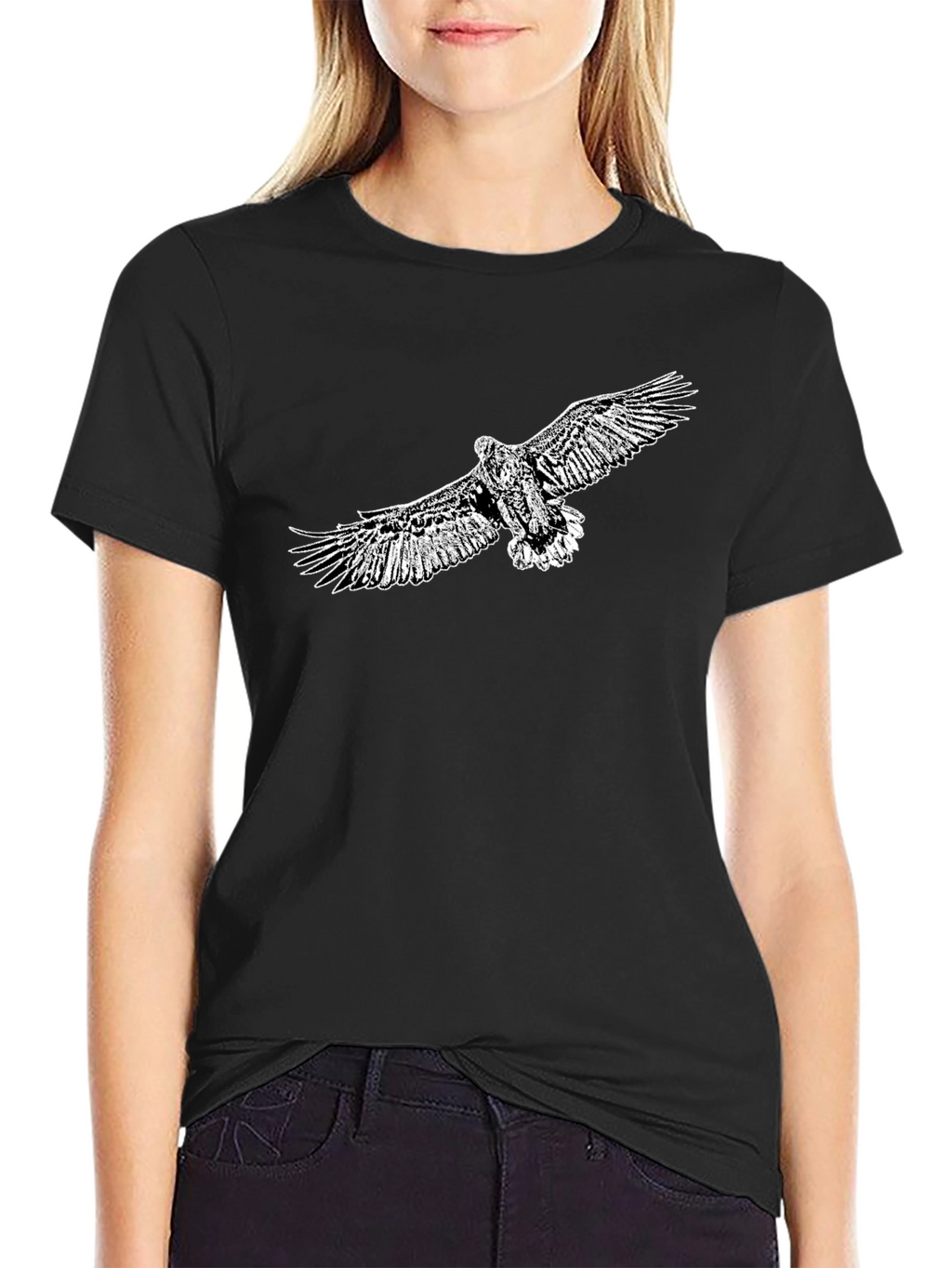 Mens Black Eagle Graphic Tee