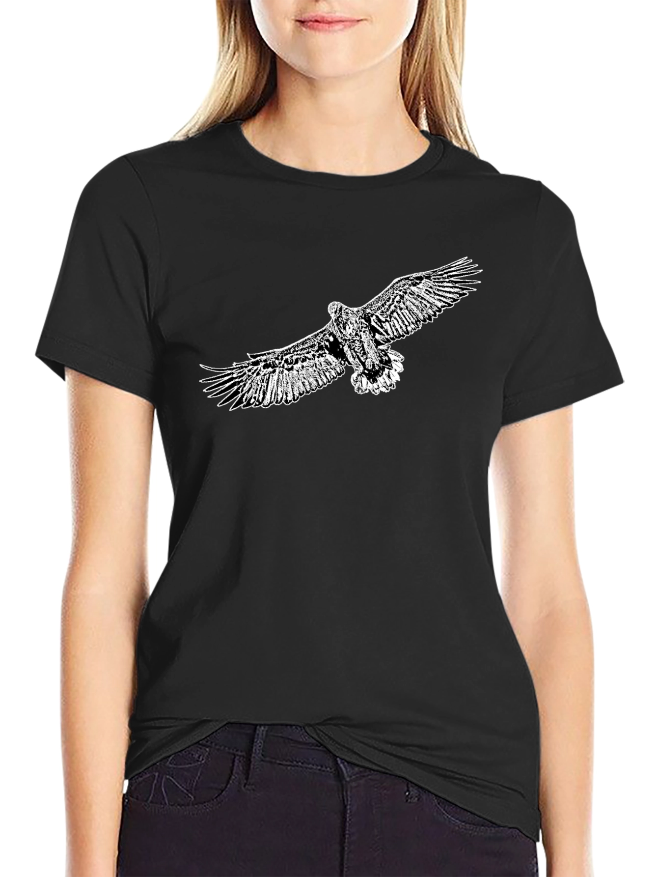 Mens Black Eagle Graphic Tee