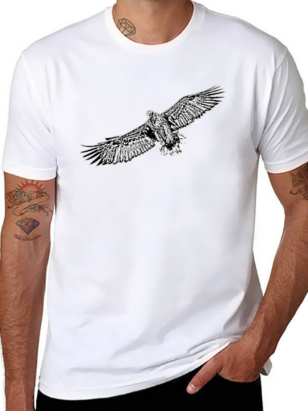 Mens Black Eagle Graphic Tee