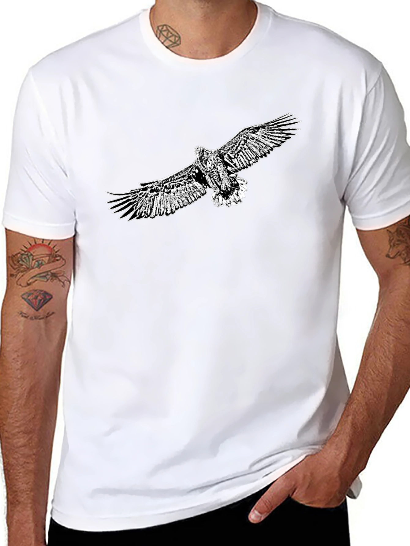 Mens Black Eagle Graphic Tee