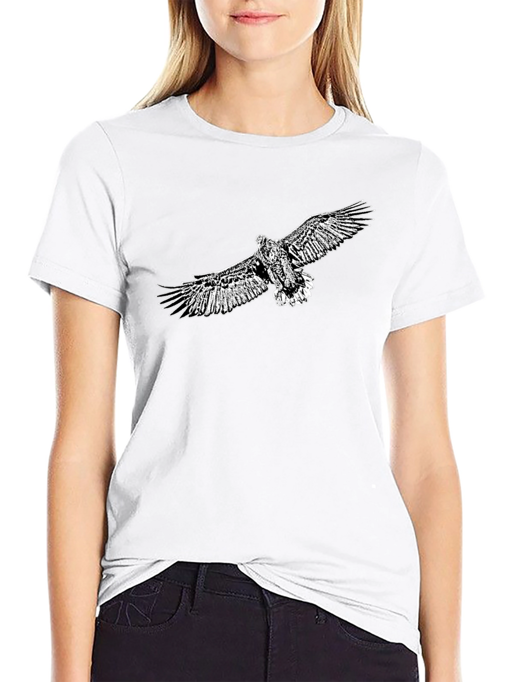 Mens Black Eagle Graphic Tee