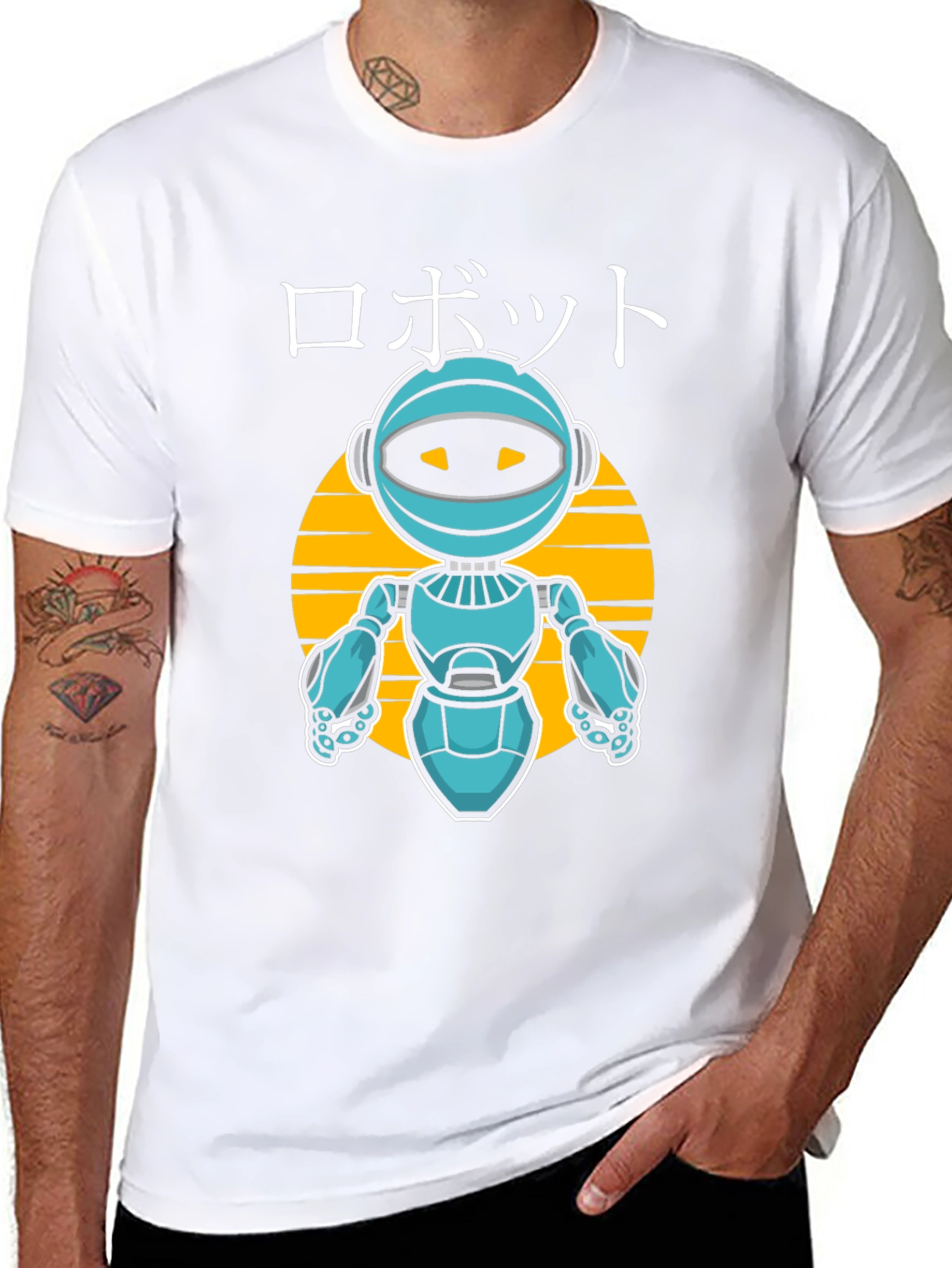 Robot Graphic Tee - Japanese Style Anime Design