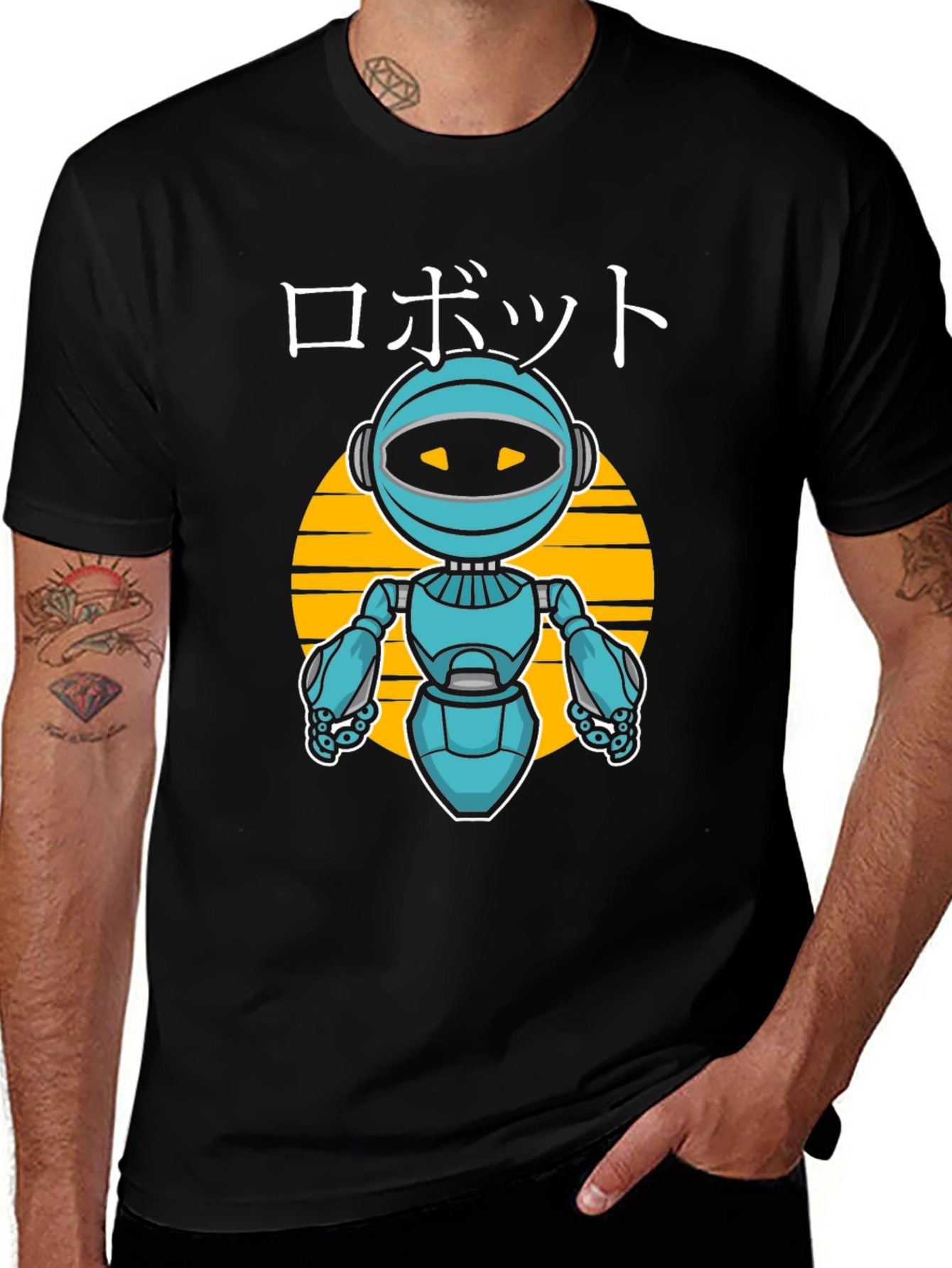 Robot Graphic Tee - Japanese Style Anime Design
