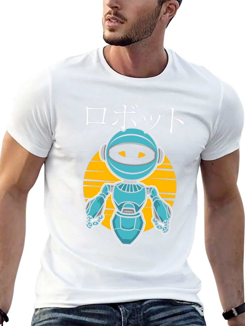 Robot Graphic Tee - Japanese Style Anime Design
