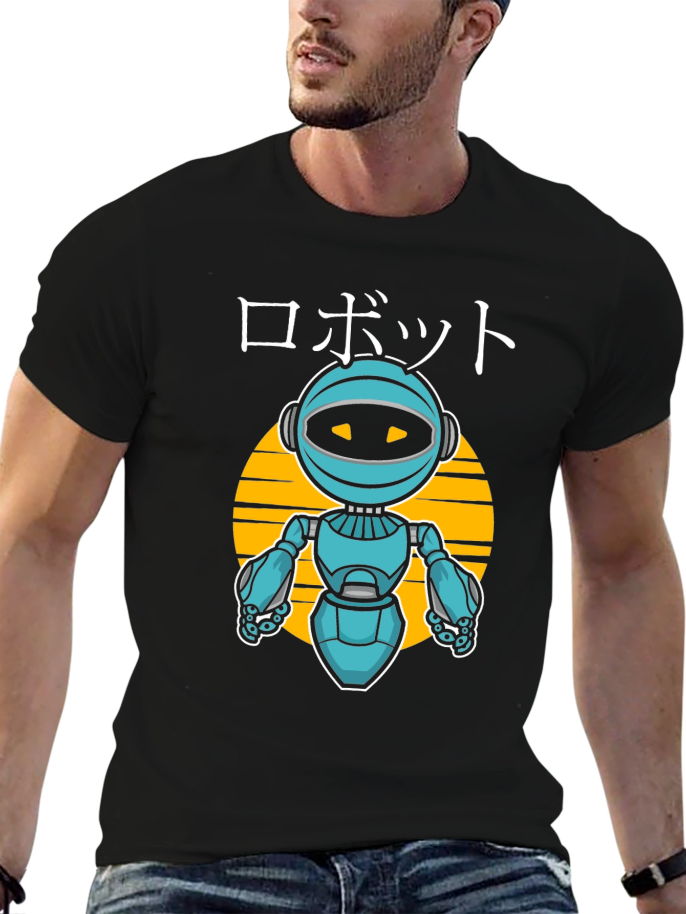 Robot Graphic Tee - Japanese Style Anime Design