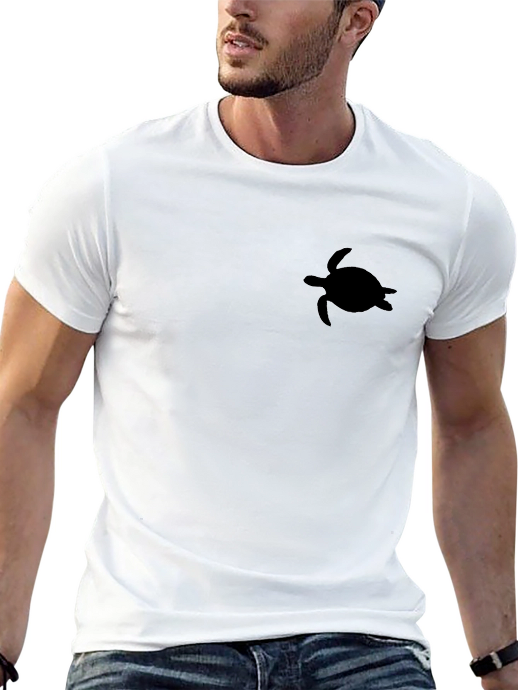 Mens Black Turtle Graphic Tee - Casual Comfort