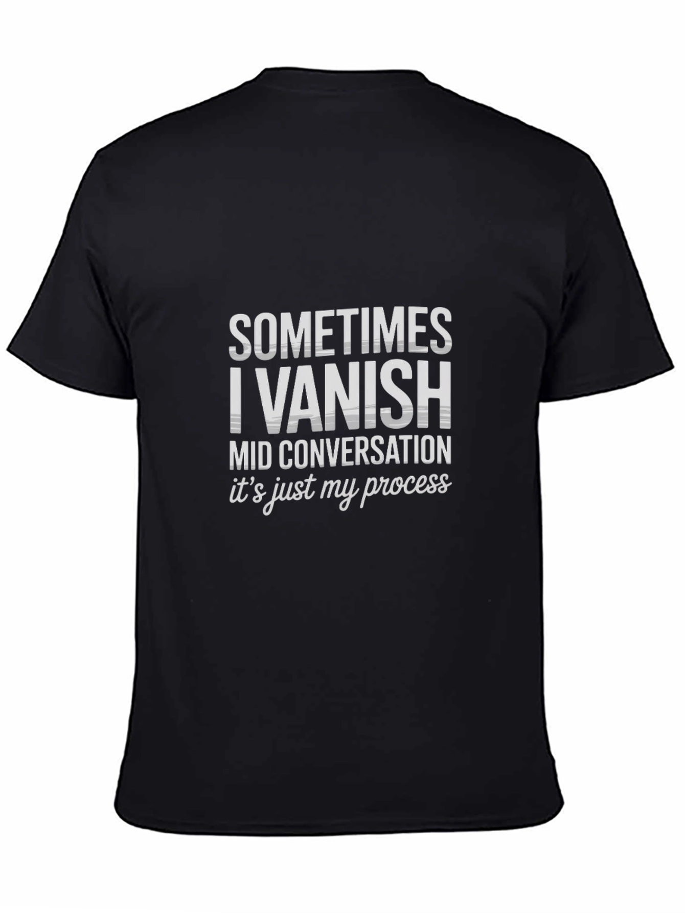 Funny Vanish Mid-Conversation Black T-Shirt