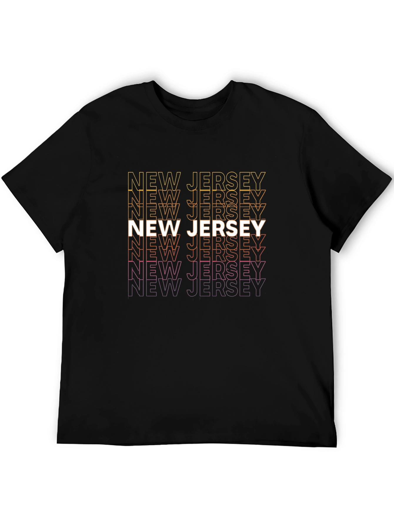 New Jersey Text Stack Graphic Tee - Modern NJ Pride