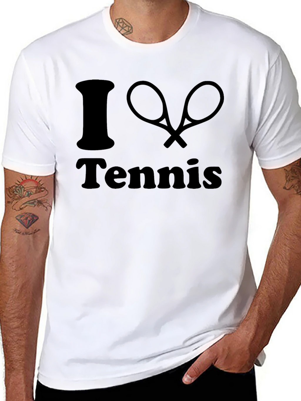 I Love Tennis Graphic T-Shirt - Black