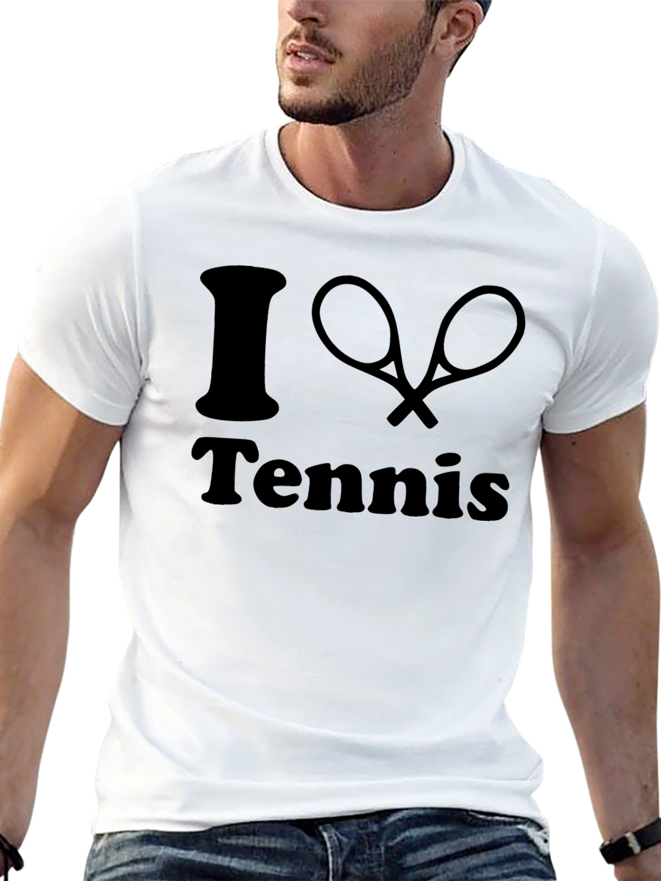 I Love Tennis Graphic T-Shirt - Black