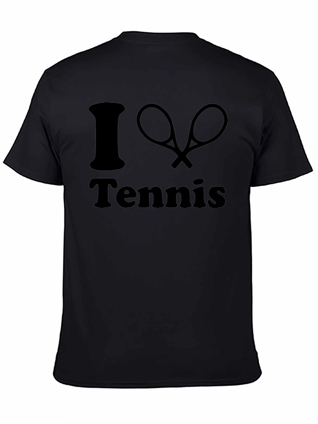 I Love Tennis Graphic T-Shirt - Black