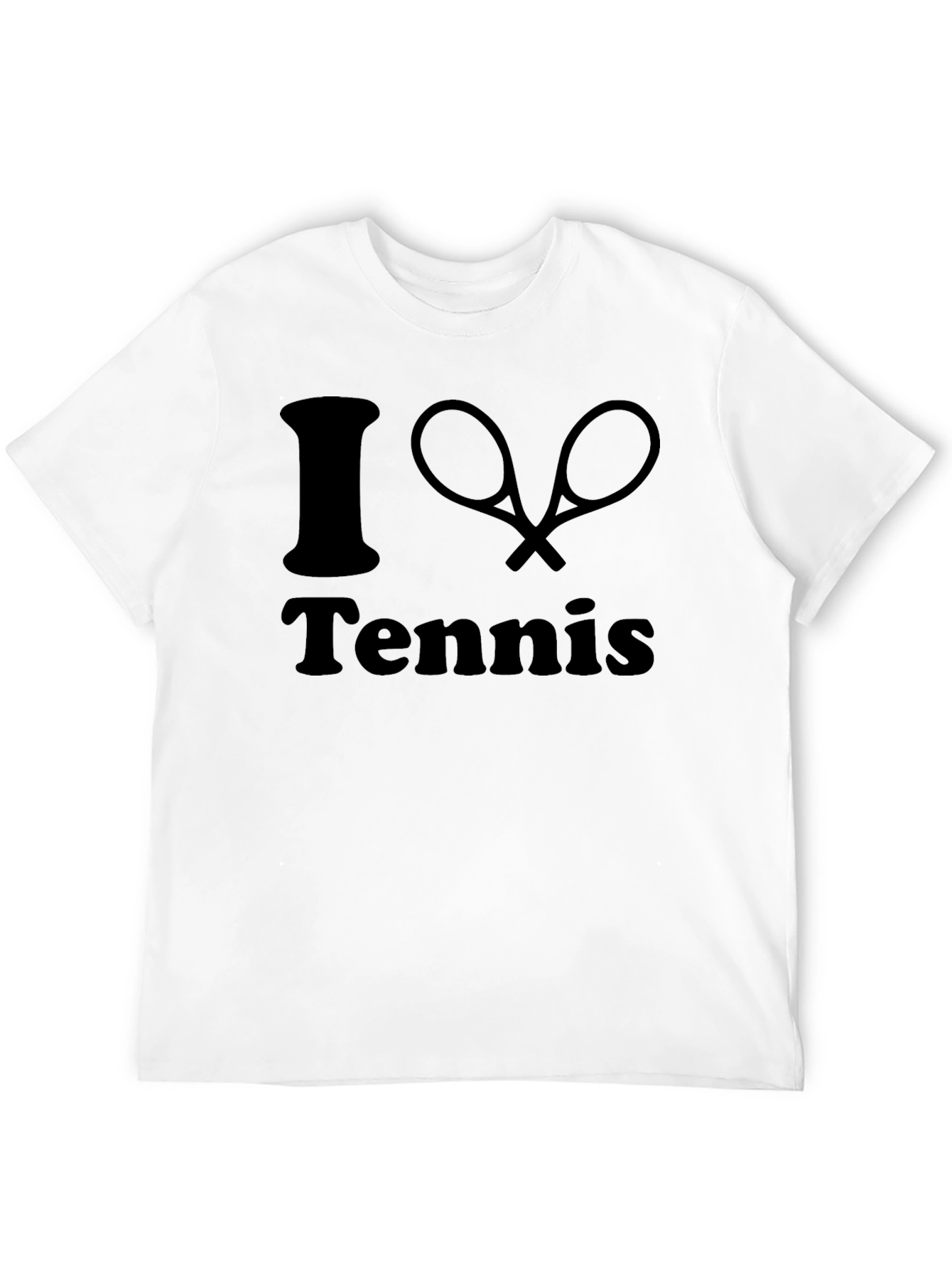 I Love Tennis Graphic T-Shirt - Black