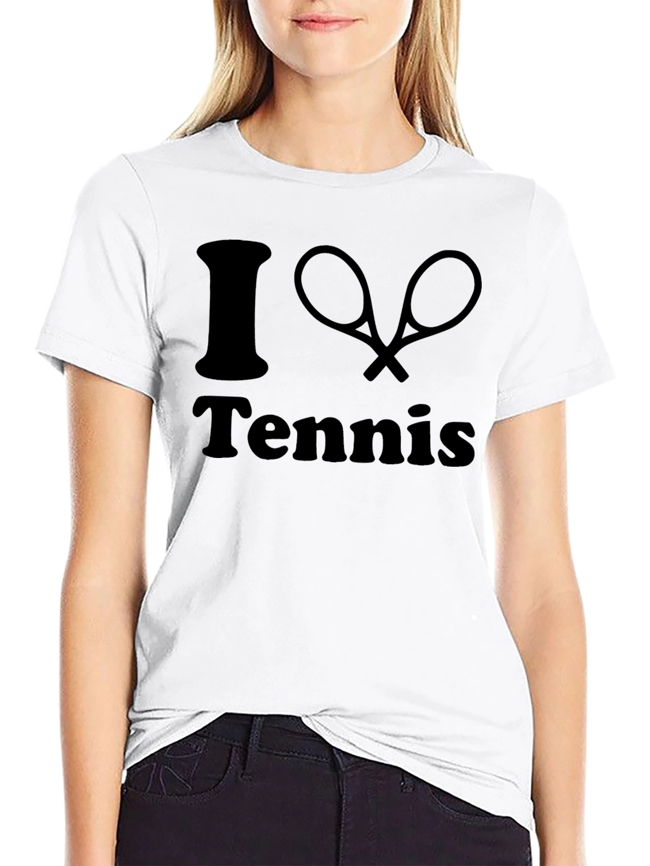 I Love Tennis Graphic T-Shirt - Black