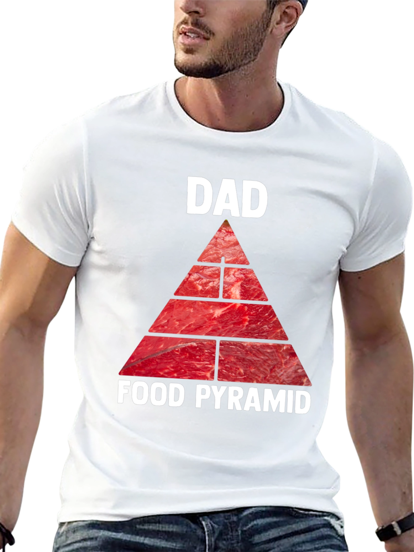 Dad Food Pyramid T-Shirt - Meat Lovers Tee