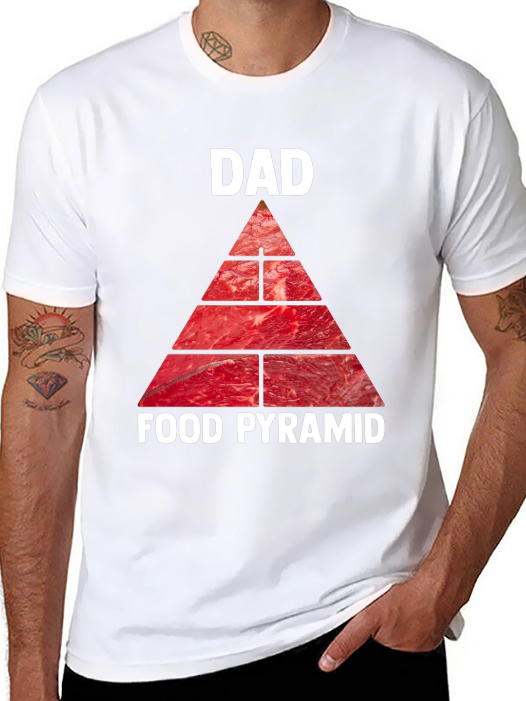 Dad Food Pyramid T-Shirt - Meat Lovers Tee